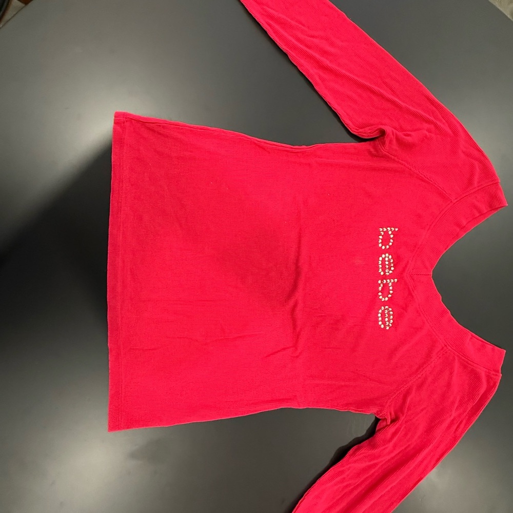 Bebe Vibrant Red Ribbed Top